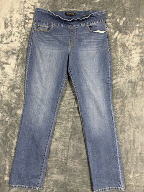 Bandolino Womens Blue Pull-On Stretch Jeans Size 14 Theadora Tummy Toner